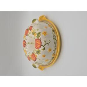 Temptations by Tara Handpainted Pumpkin Patch Ceramic Bundt Pan/Serving Platter